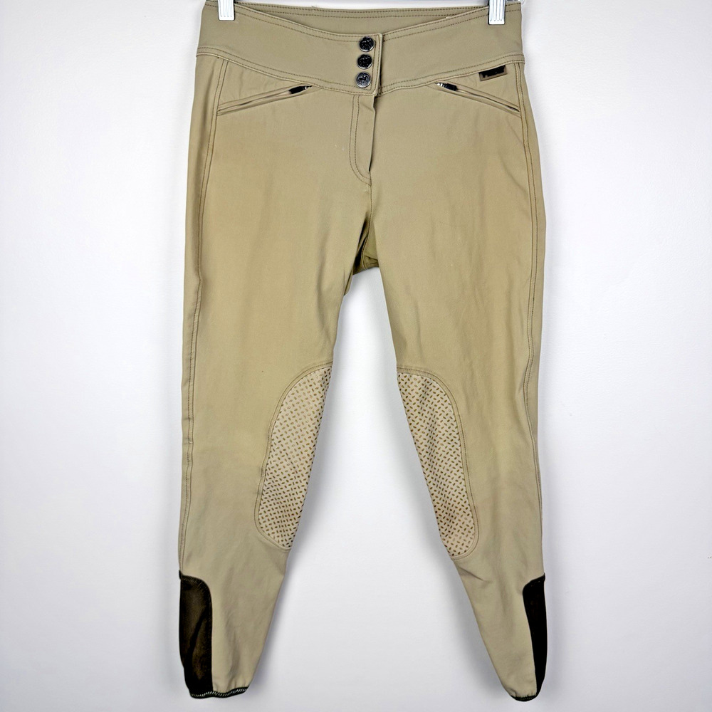 Pikeur Lefinia Knee Grip Riding Breeches Women's 26 Tan Equestrian Romania Made